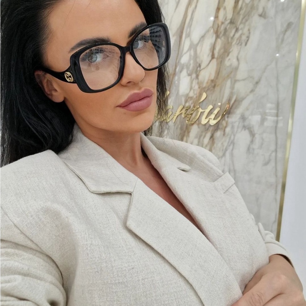 New Authentic Gucci Demo Butterfly Ladies Eyeglasses GG1236O 001 56 - Picture 1 of 16